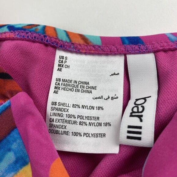 Bar III Magic Magenta Paradise Palms Bikini Bottom Women's Small Multi High-Rise - Picture 5 of 6